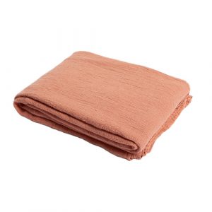 Pink linen waffle bedspread bedsheet