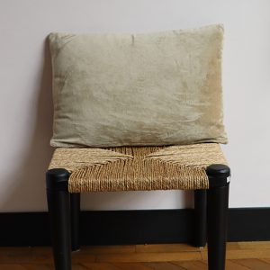 beige velvet cushion 40x60 cm